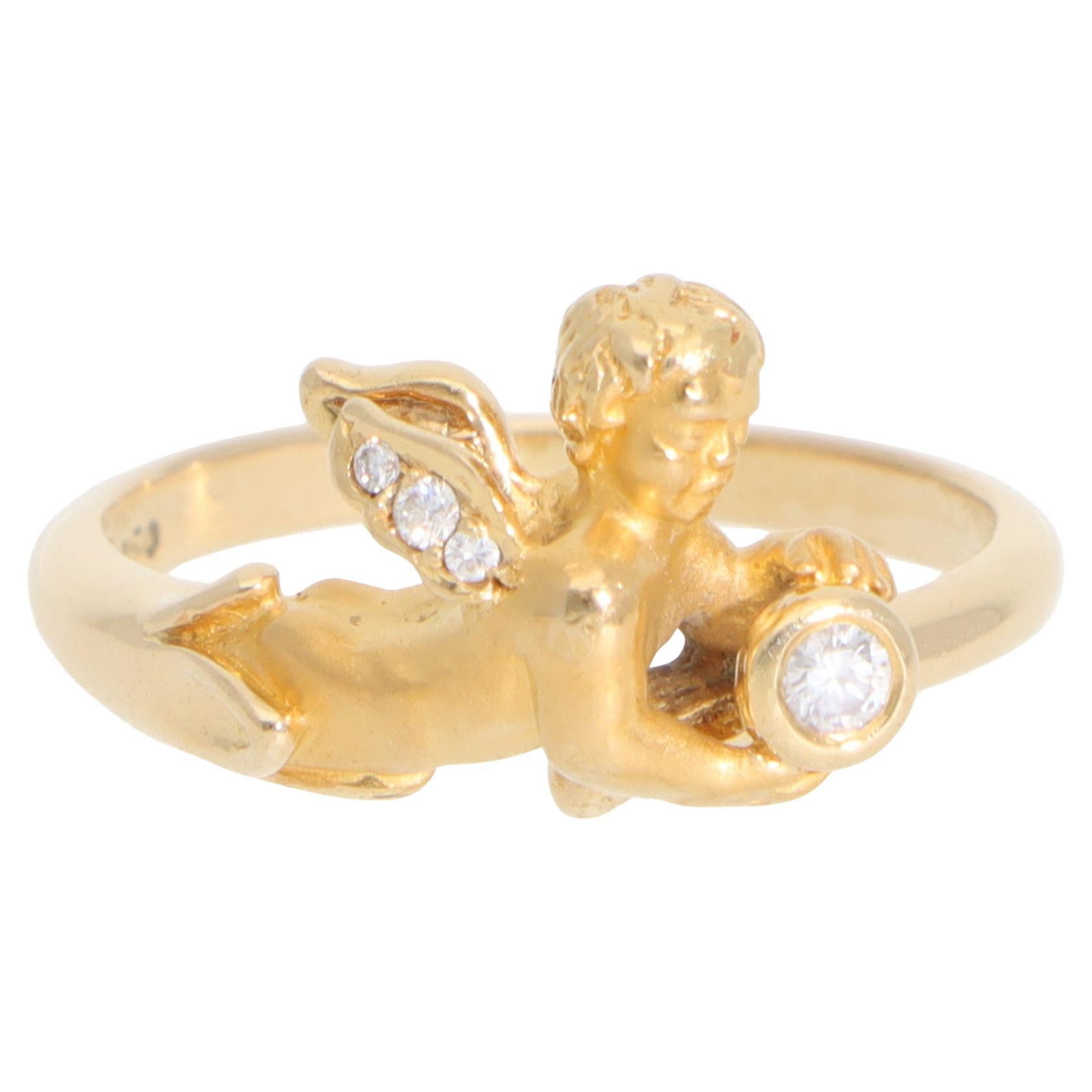 Vintage Carrera y Carrera My Angel Diamond Ring in Yellow Gold