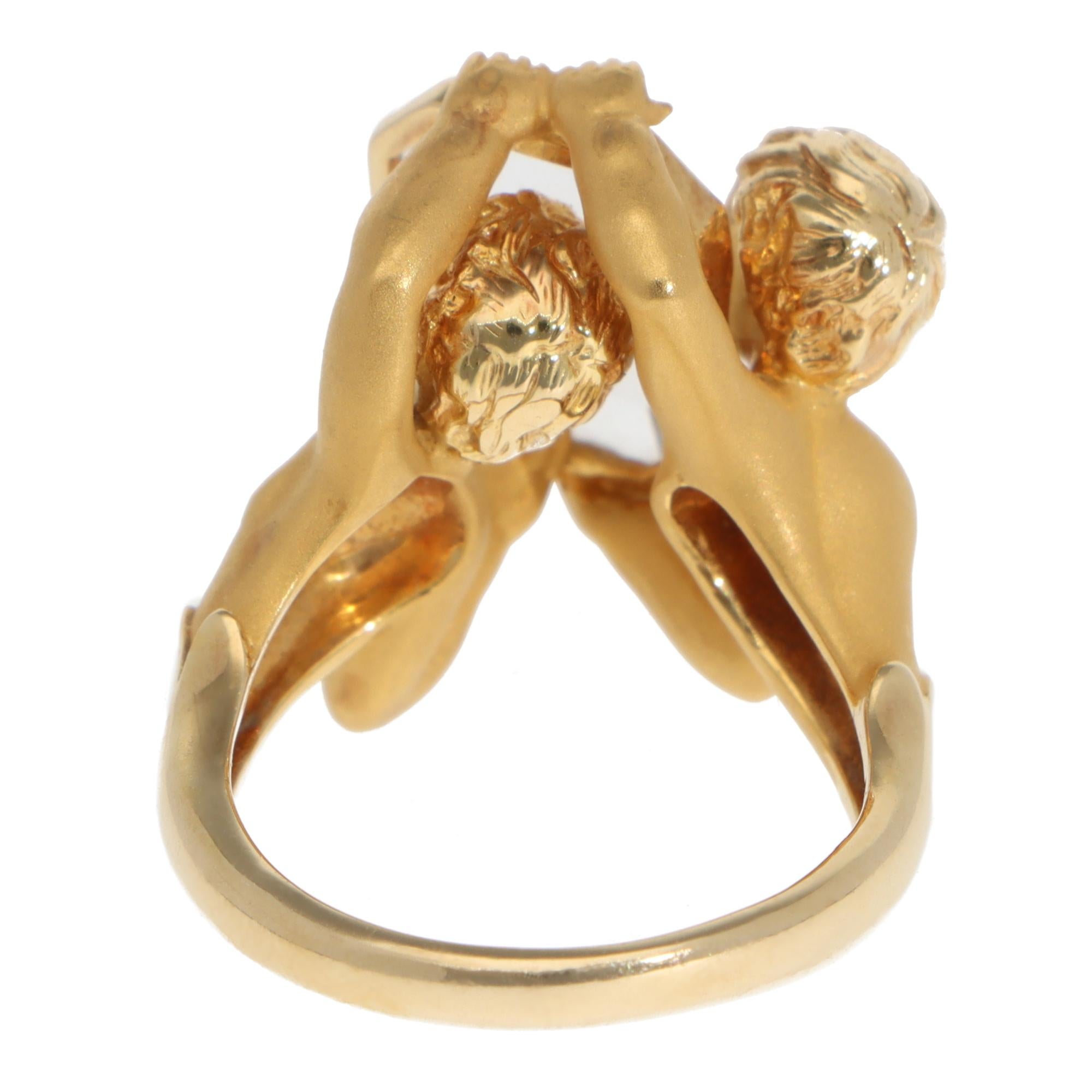 Anillo Vintage Carrera y Carrera de Cuarzo Narciso en Oro Amarillo en Bueno Estado en London, GB