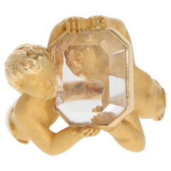 Vintage Carrera y Carrera Narcissus Quartz Ring in Yellow Gold