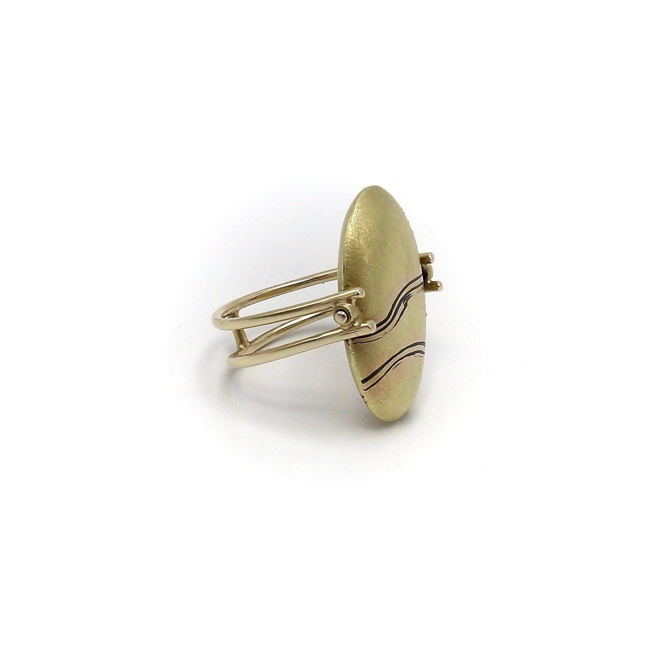Anello Mokume Pebble d'epoca Carrie Adell in oro 18 e 14 carati in vendita 5