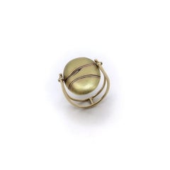 Vintage Carrie Adell 18K & 14K Gold Mokume Pebble Ring
