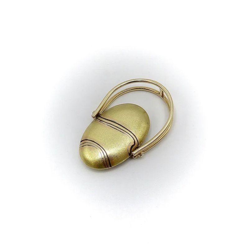 Vintage Carrie Adell 18K & 14K Gold Mokume Pebble Ring In Good Condition For Sale In Venice, CA