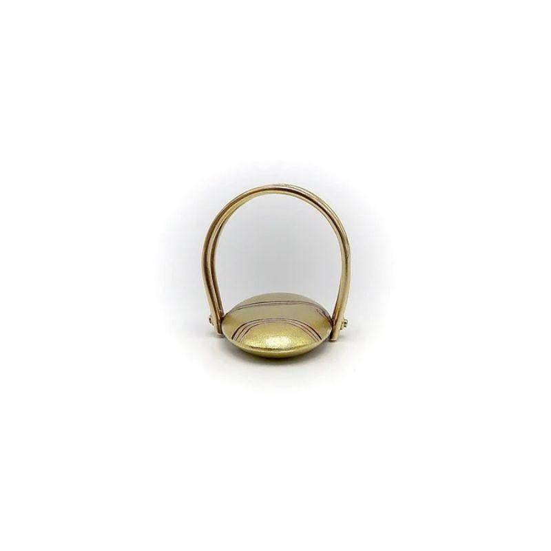 Vintage Carrie Adell 18K & 14K Gold Mokume Pebble Ring For Sale 2