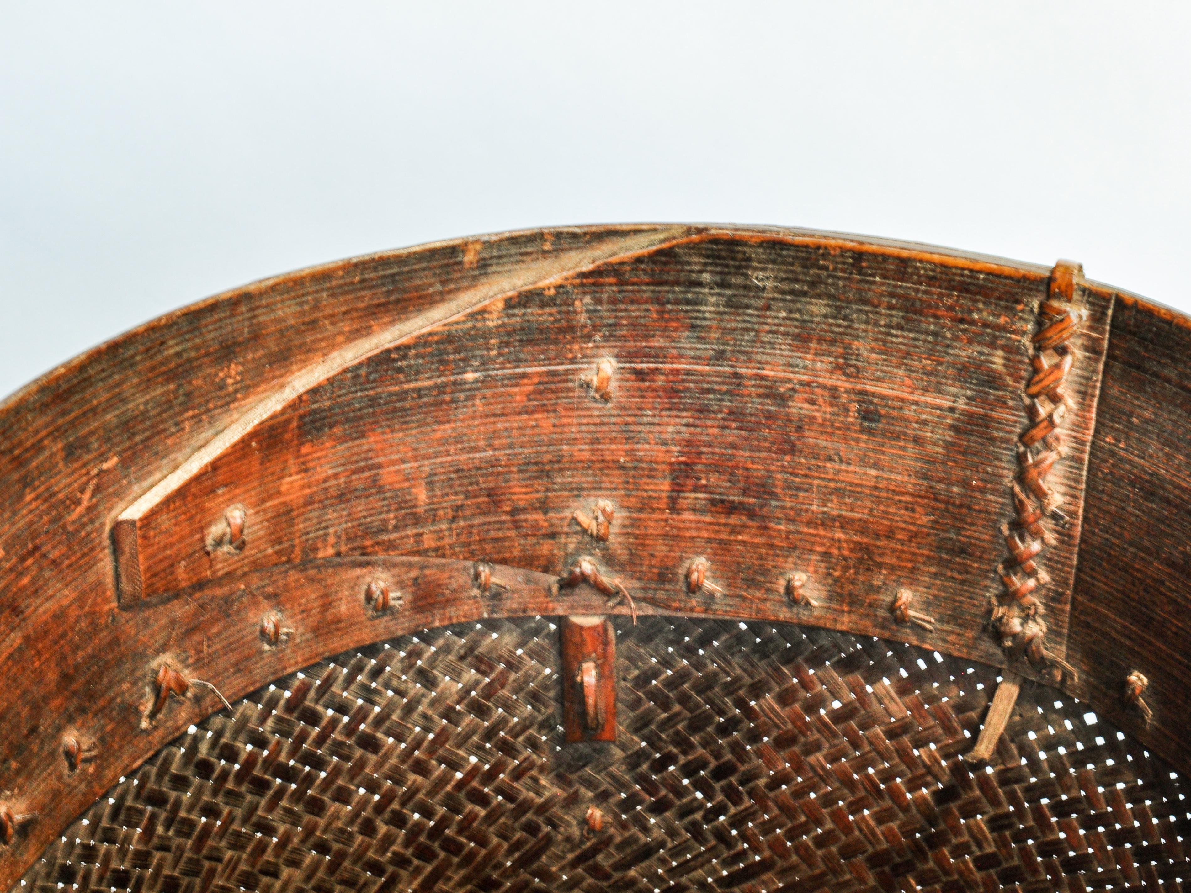 Vintage Carrying and Storage Basket Rawang People of Burma, Mid-20th Century 8