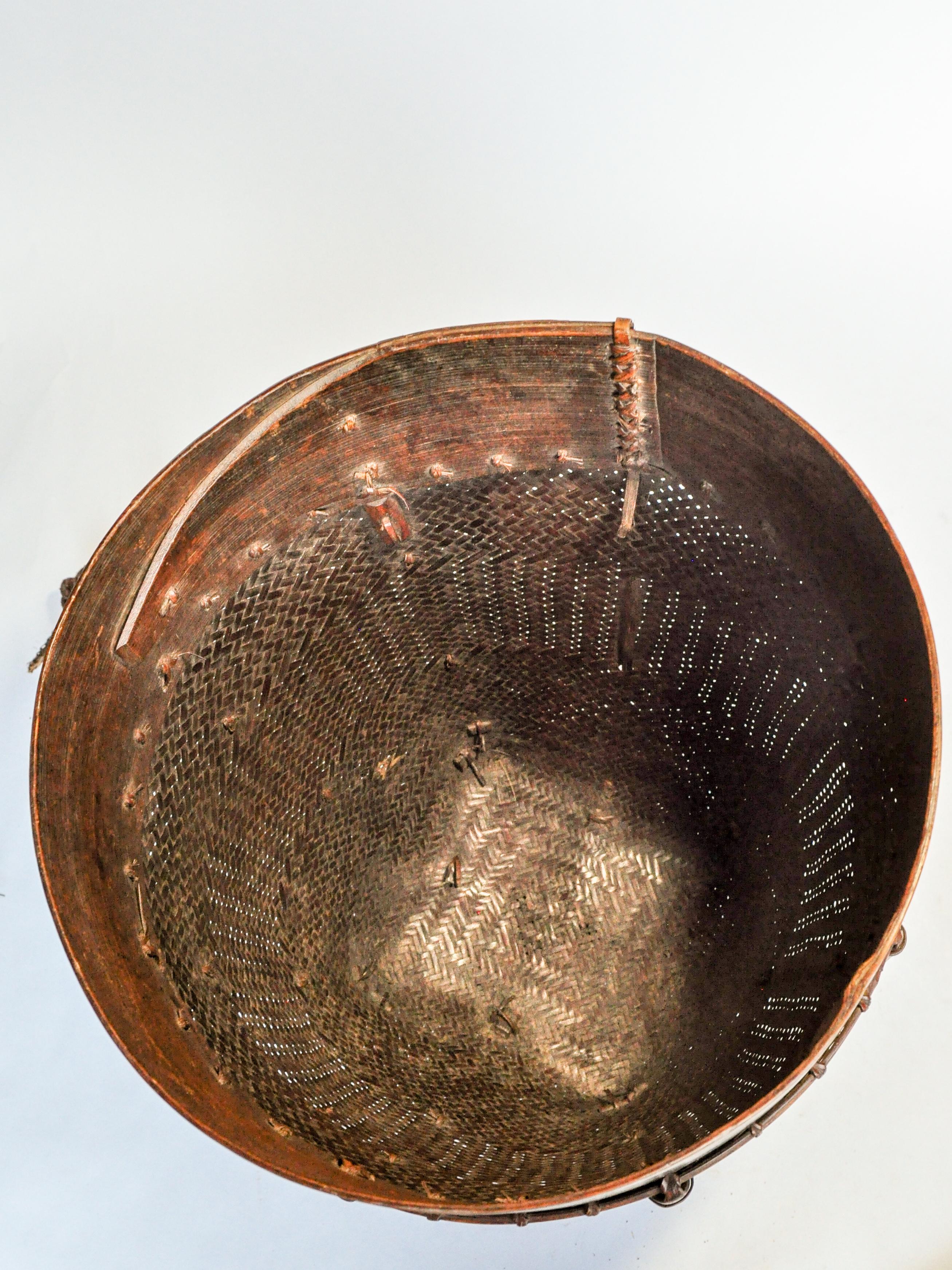 Vintage Carrying and Storage Basket Rawang People of Burma, Mid-20th Century 10