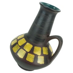 vintage carstens keramik VASE model 1507-27 rare glaze in brown black and yellow