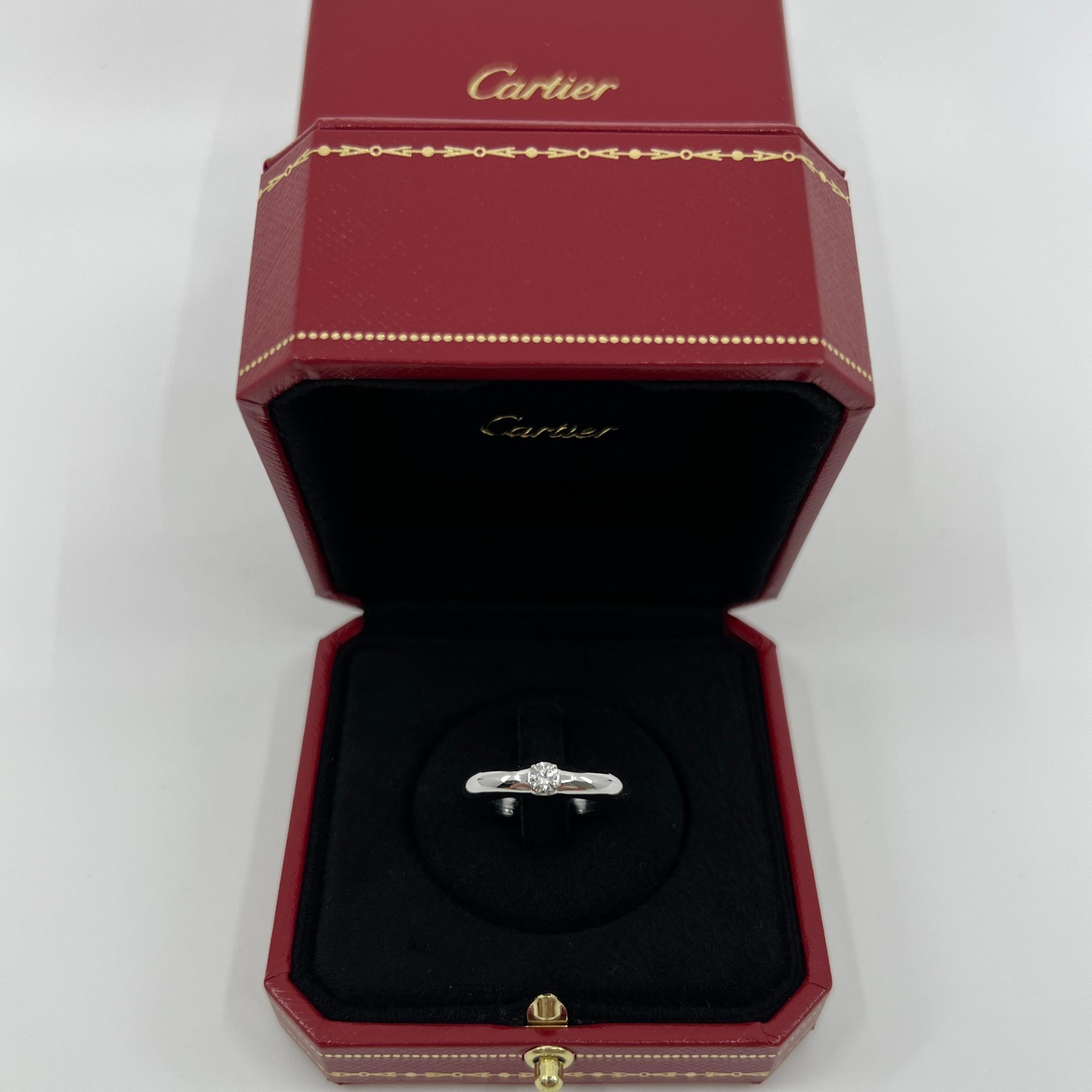 Vintage Cartier 0.25ct Diamond VVS1 Ellipse 18k White Gold Solitaire Band Ring  3