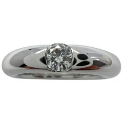 Vintage Cartier 0.25ct Diamond VVS1 Ellipse 18k White Gold Solitaire Band Ring