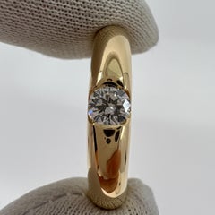 Vintage Cartier 0.25ct Diamond VVS1 Ellipse 18k Yellow Gold Solitaire Band Ring