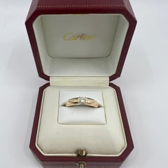 Vintage Cartier 0.30ct Round Diamond VVS1 Ellipse 18k Yellow Gold Solitaire Ring