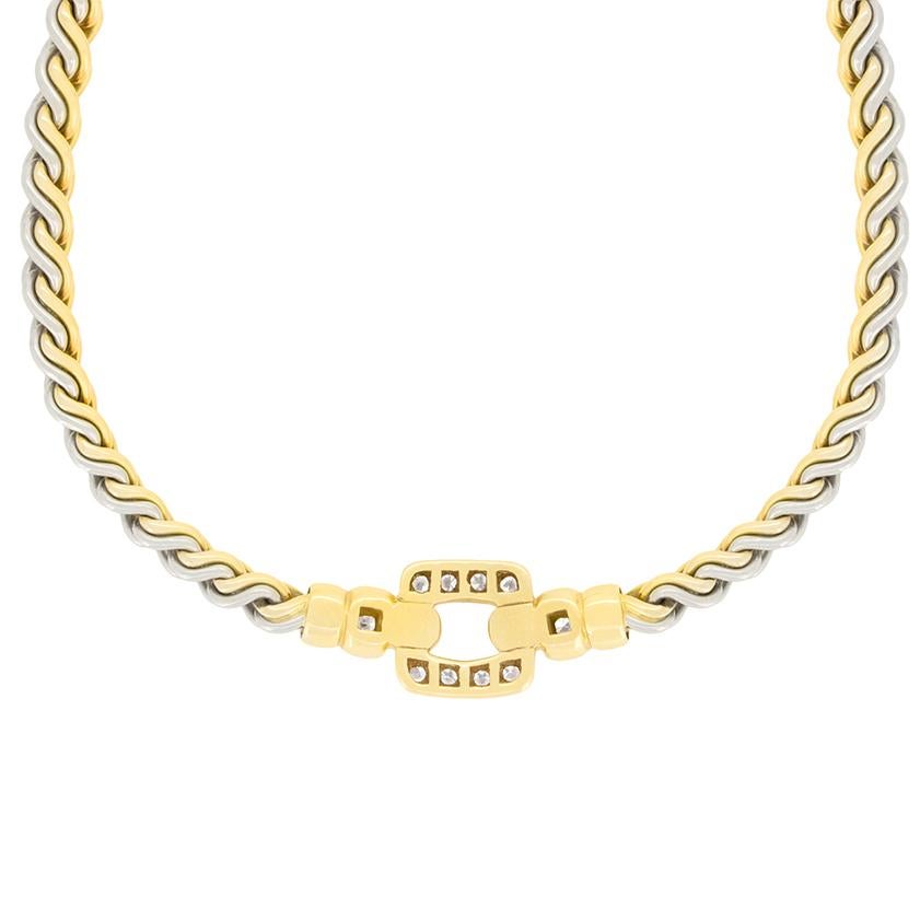 Women's or Men's Vintage Cartier 0.40ct Diamond Chain Necklace, c.1980s
