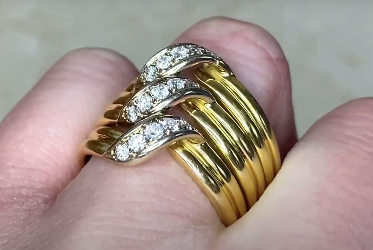 Vintage Cartier 0.51ct Round Brilliant Cut Diamond Ring, 18k Yellow Gold In Excellent Condition In New York, NY
