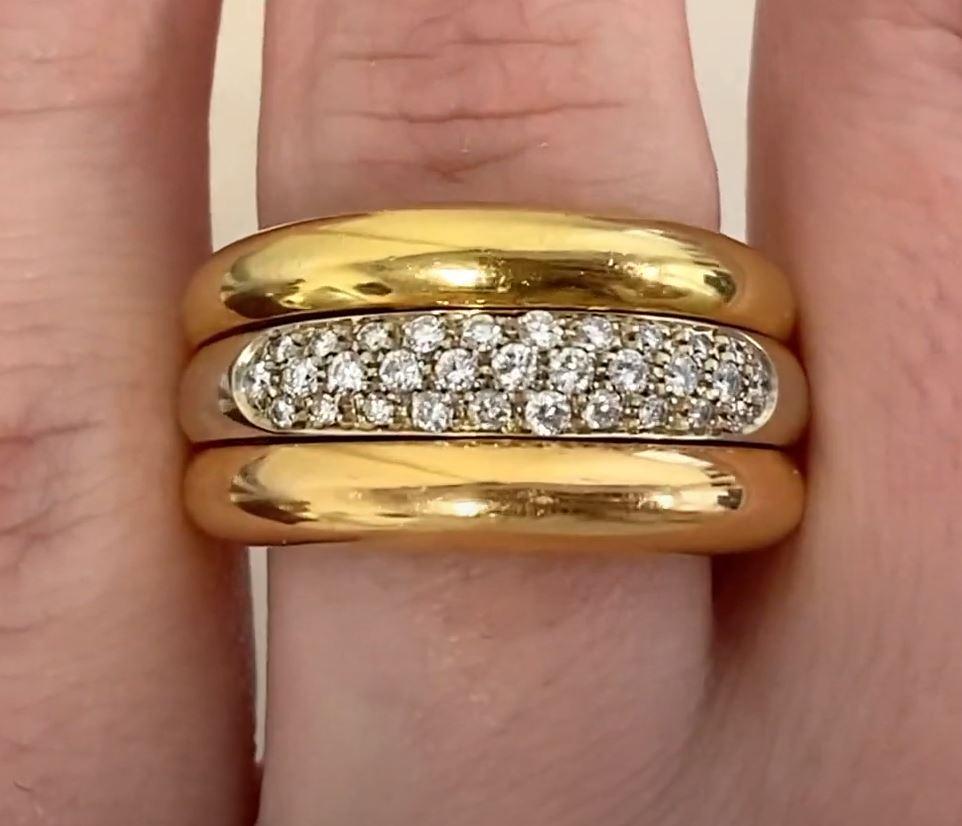 Vintage Cartier 0.54ct Round Brilliant Cut Diamond Band Ring In Excellent Condition For Sale In New York, NY