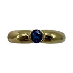 Vintage Cartier 0.55ct Blue Sapphire French Made 18k Yellow Gold Solitaire Ring