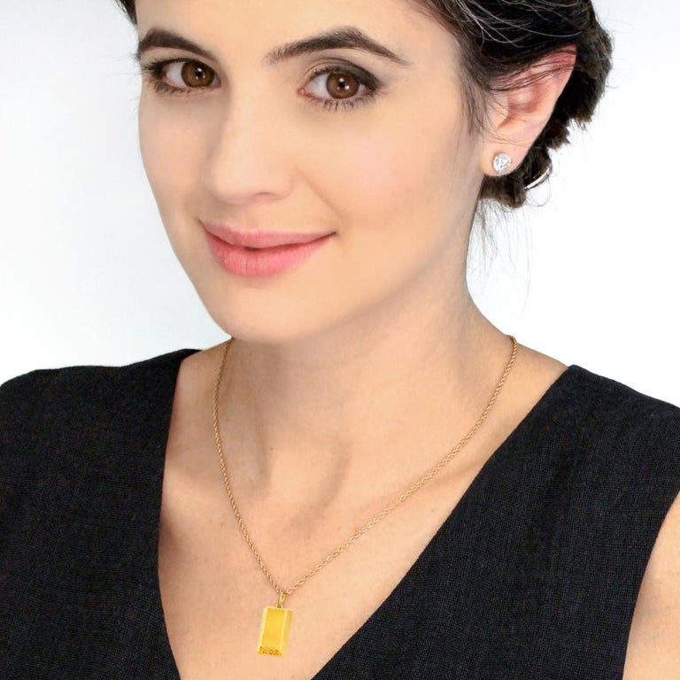 Vintage Cartier 1/2 Oz, Gold Ingot Pendant For Sale at 1stDibs