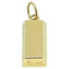 Vintage Cartier 1/4 Oz Gold Bar Ingot Pendant Charm