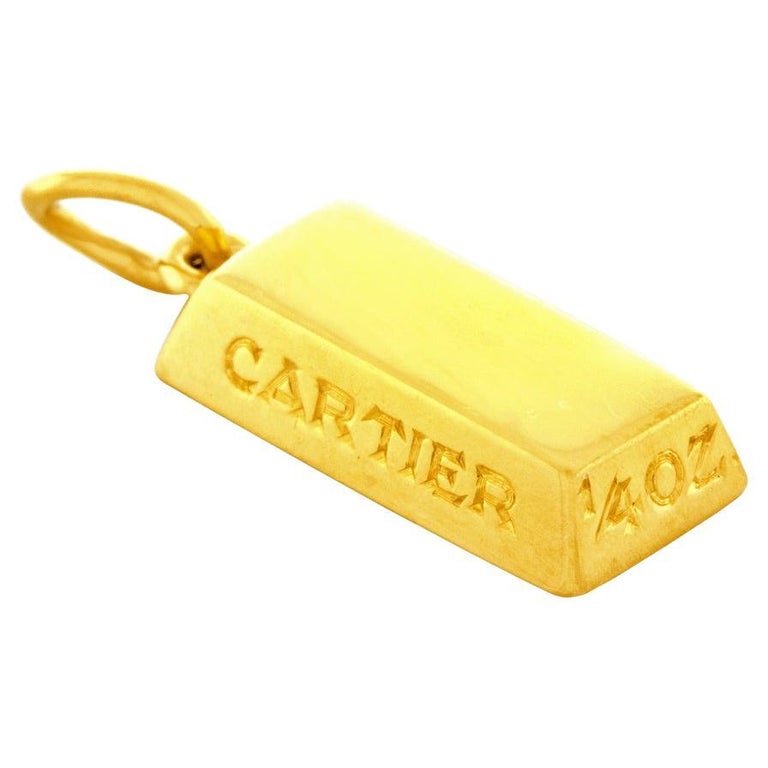 Vintage Cartier 1/4 oz. Pendentif lingot d'or En vente sur 1stDibs