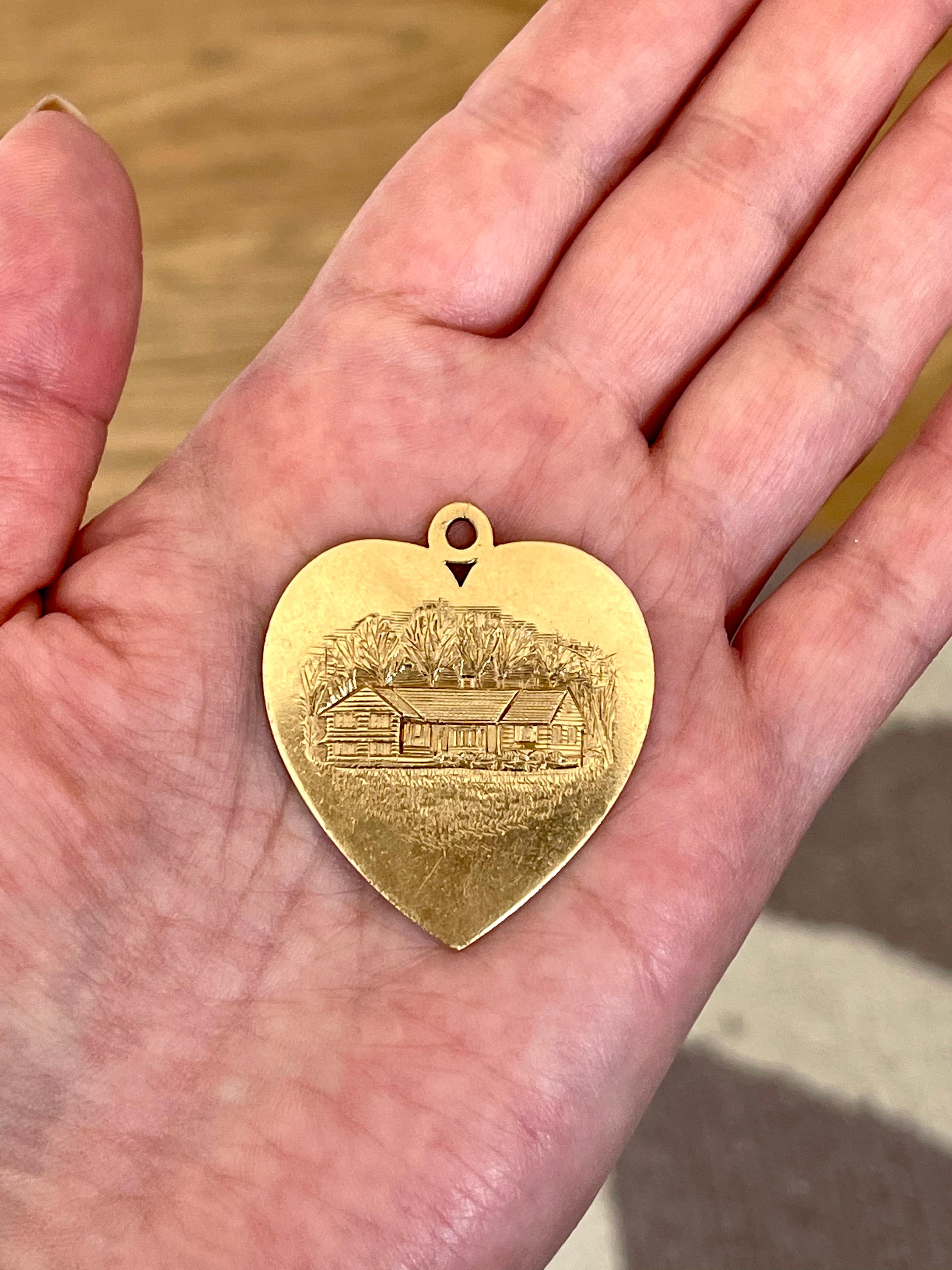 Charm a cuore d'epoca Cartier in oro 14 carati In condizioni buone in vendita a New York, NY