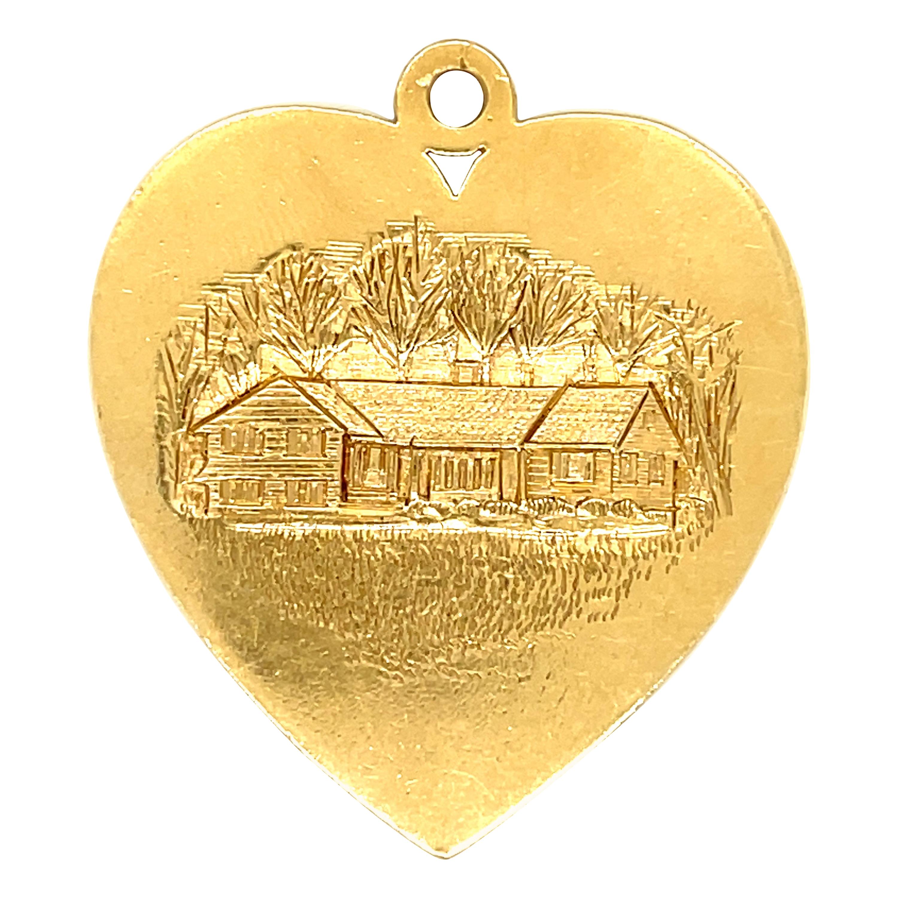 Breloque de coeur vintage en or 14 carats de Cartier en vente