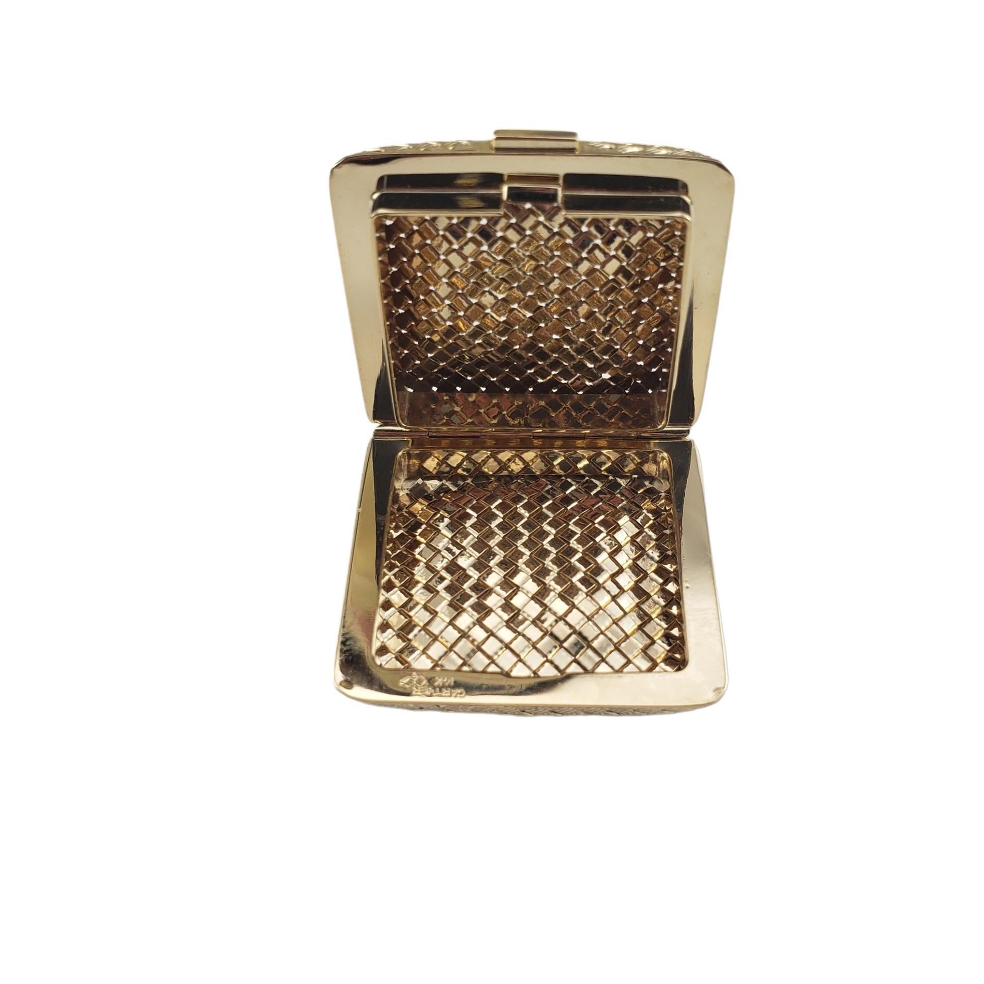 Vintage Cartier 14 Karat Yellow Gold Pill Box #16112 For Sale 1