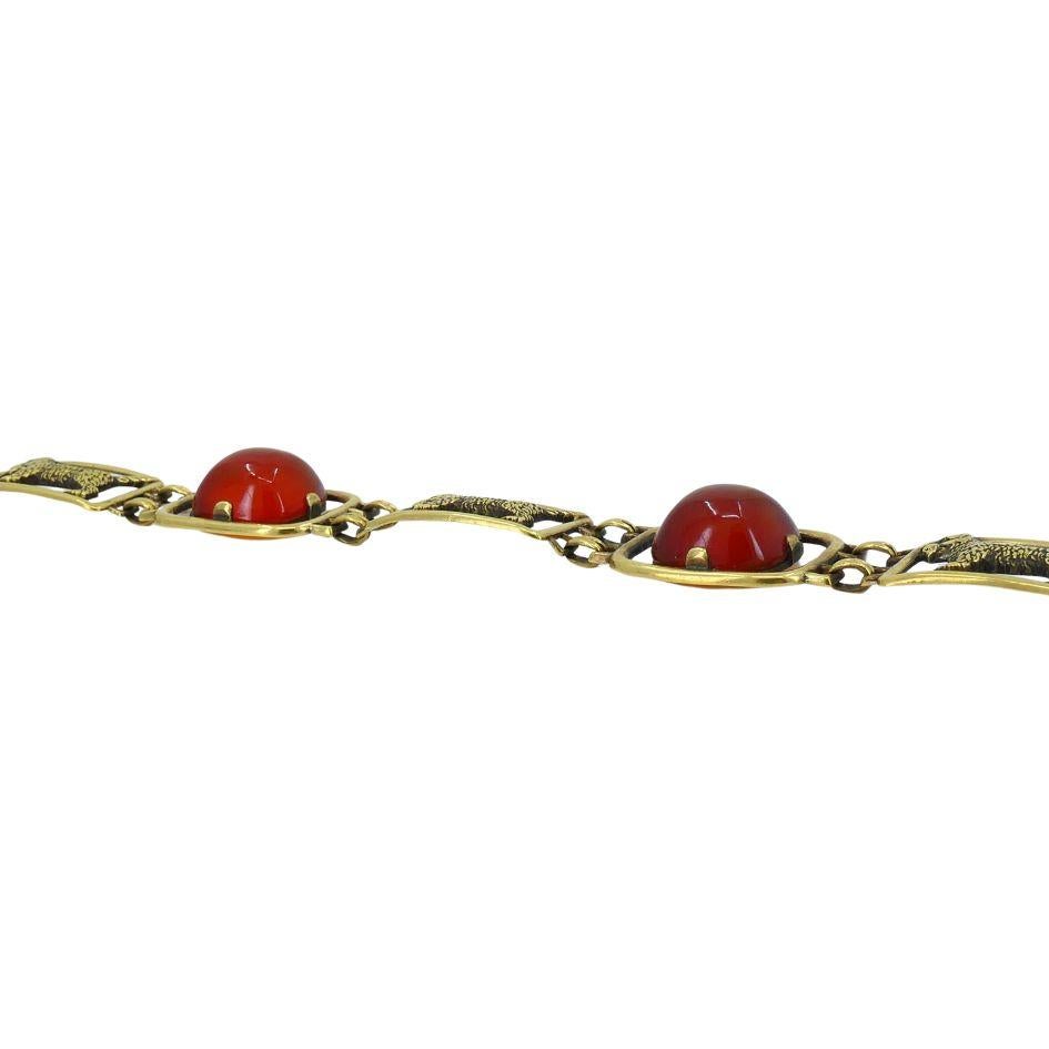 Vintage Cartier 14k Carnelian Scottish Terrier Dog Bracelet For Sale 1