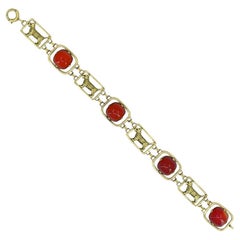 Vintage Cartier 14k Carnelian Scottish Terrier Dog Bracelet