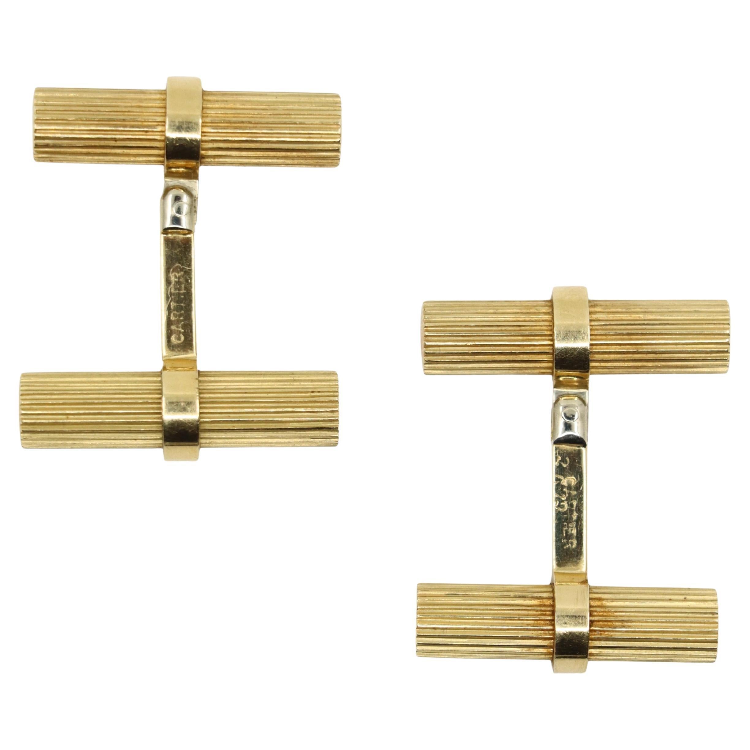 Gemelli a forma di pipistrello in oro 14K di Cartier d'epoca