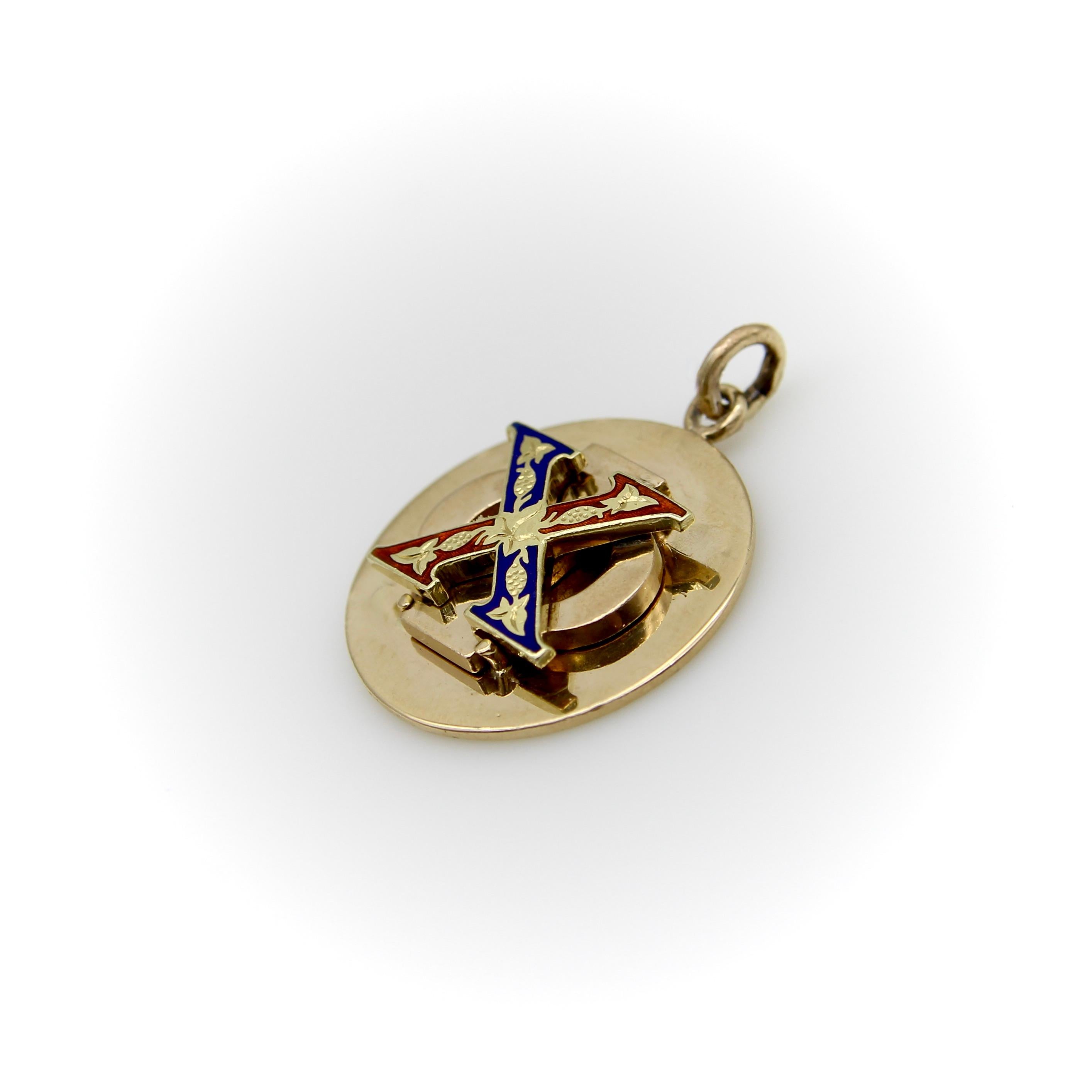 Ciondolo vintage della confraternita Chi Phi in oro 14 carati di Cartier In condizioni buone in vendita a Venice, CA