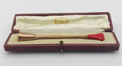 Vintage Cartier 14k Gold Bakelite Cigarette Holder in Original Box
