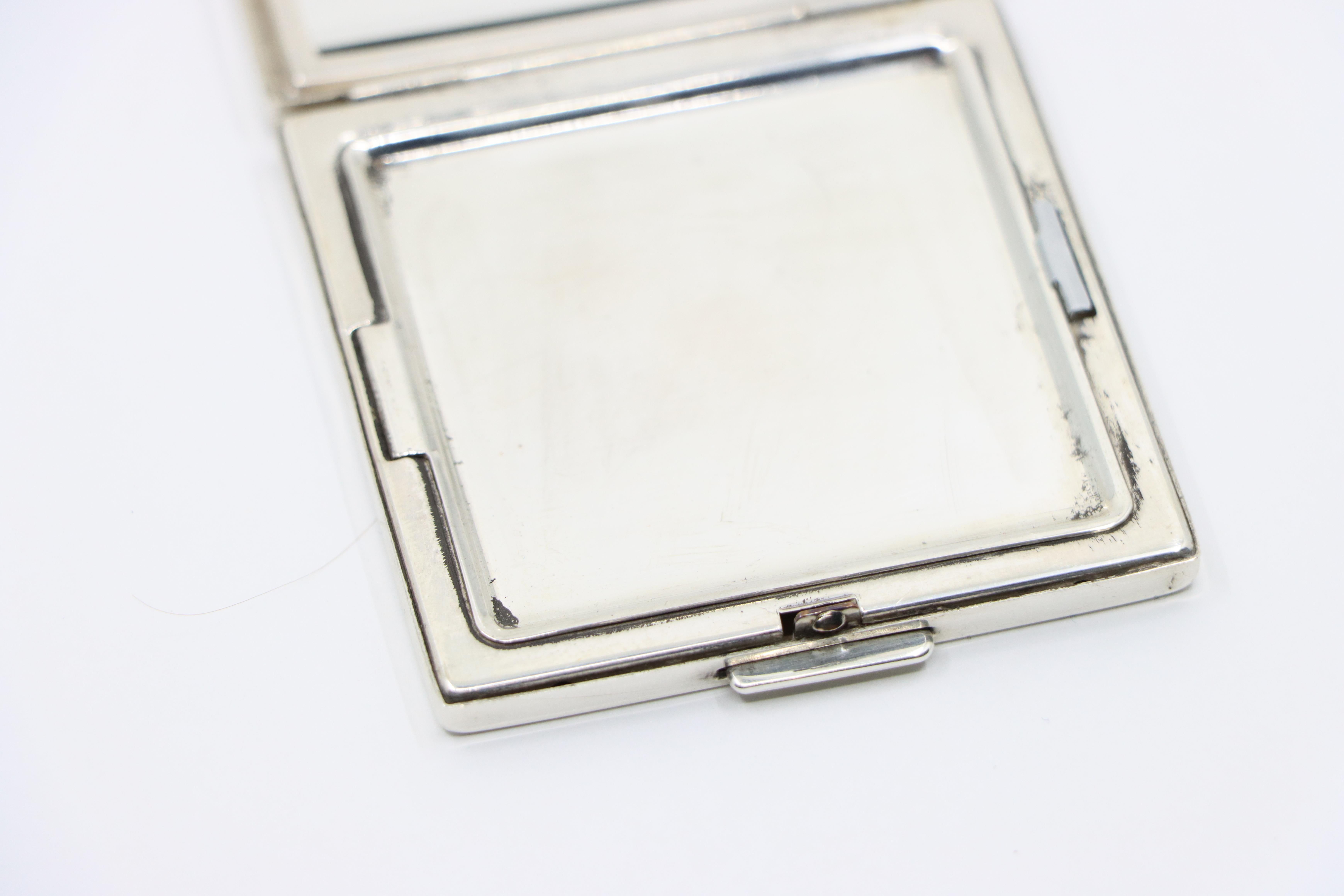 Vintage Cartier 14K Gold & Sterling Sapphire Compact Case 7