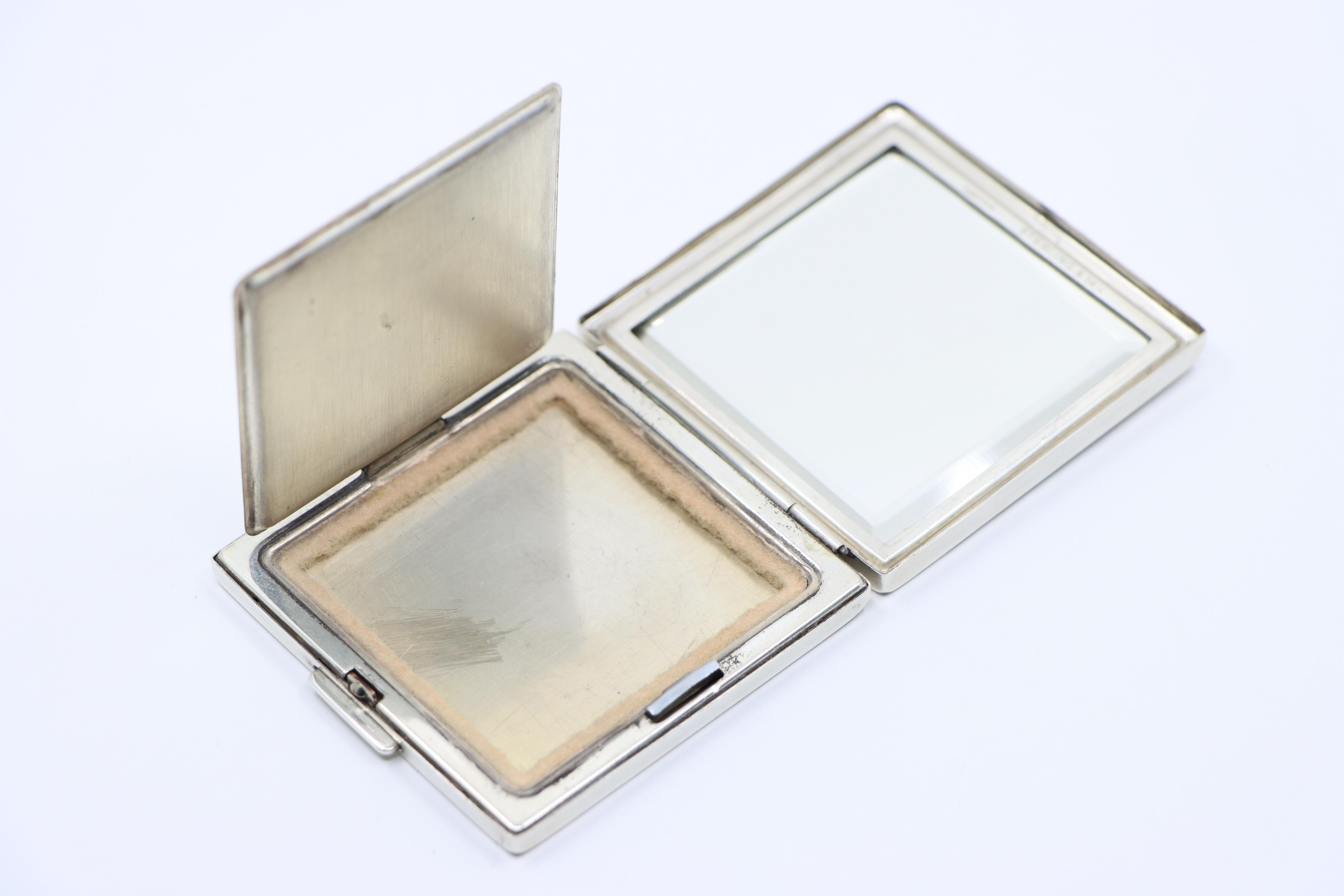 Vintage Cartier 14K Gold & Sterling Sapphire Compact Case 8