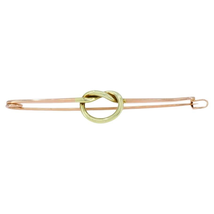 Vintage Cartier 14k zweifarbig Gold Knoten Brosche Pin