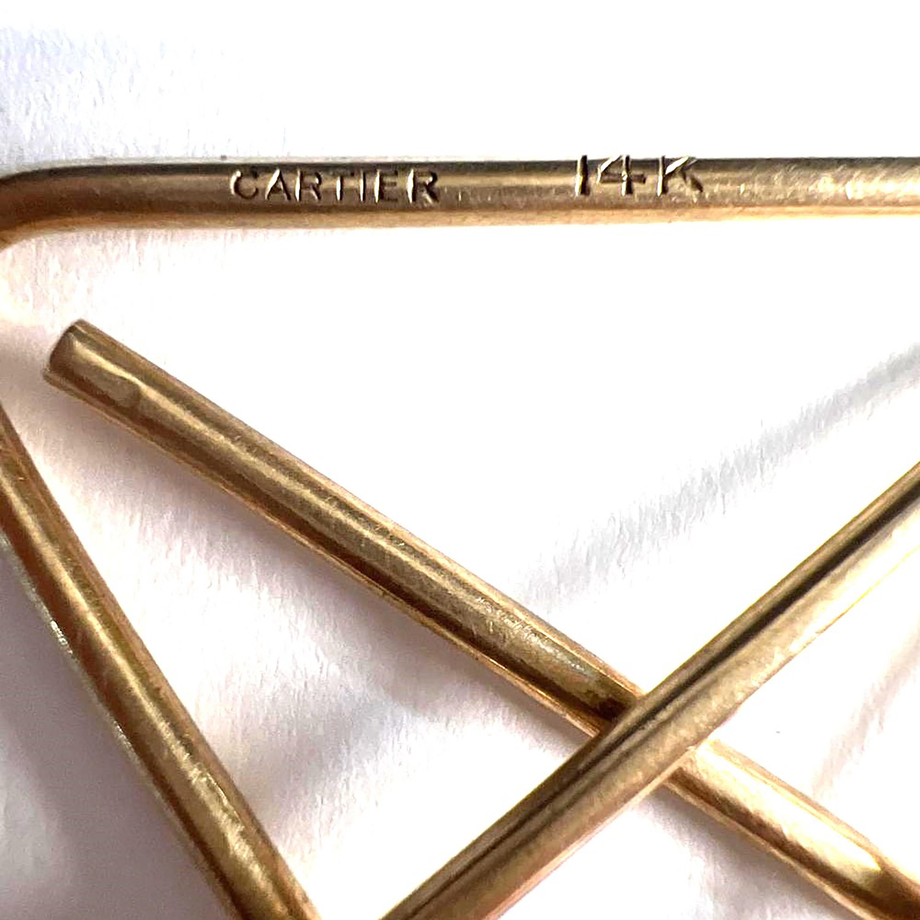 Vintage Cartier 14K Yellow Gold Money/Paper Clip Bon état à New York, NY