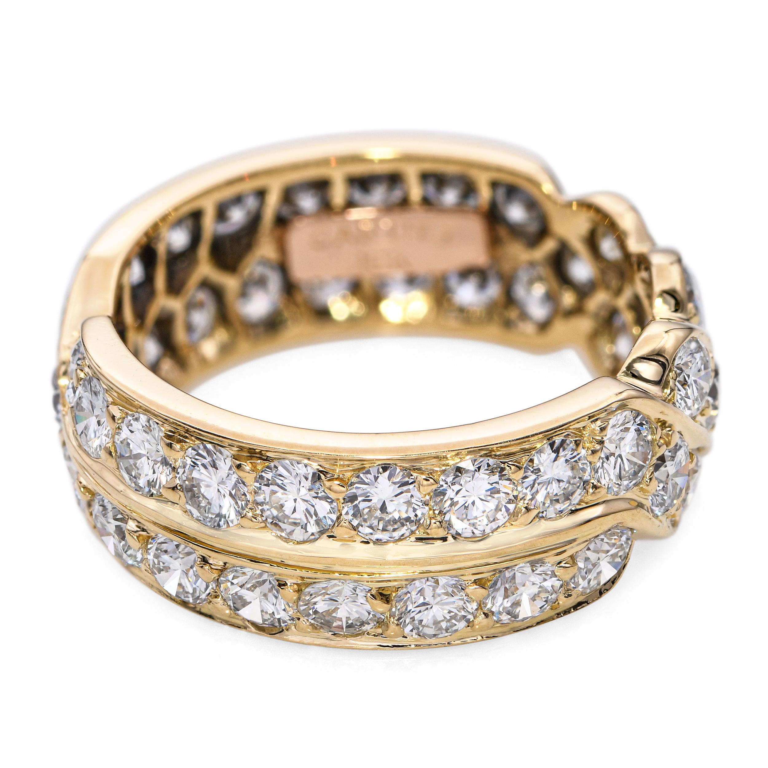 Vintage Cartier 1.76tcw Anillo Doble Eternidad Cruce de Diamantes en venta 1