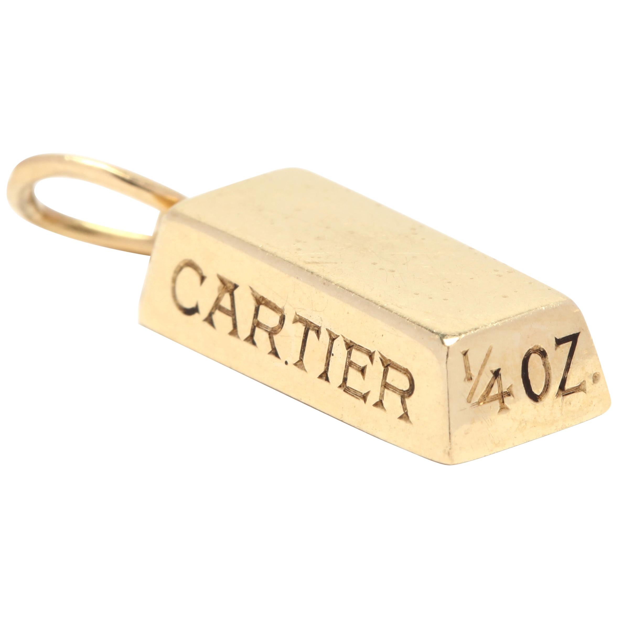 Vintage Cartier 18 Karat Gold 1/4 Oz Ingot Charm