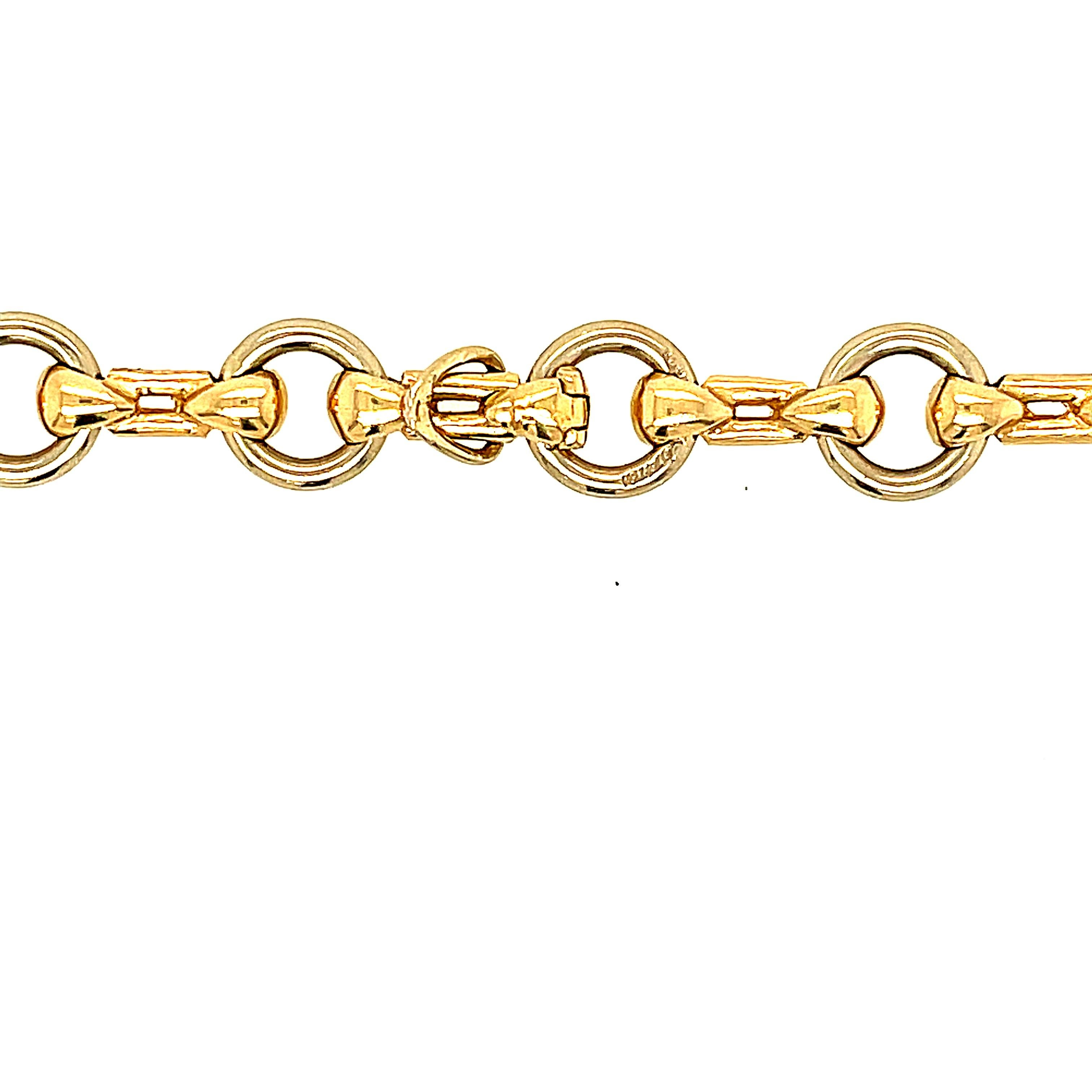 Vintage Cartier 18 Karat Gold kreisförmige Link Armband im Zustand „Gut“ in New York, NY
