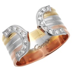 Cartier, bague vintage en or 18 carats à diamants ouverts de trois couleurs