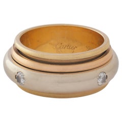 Vintage Cartier 18 Karat Tri-Color Gold Trinity Spinner Ring