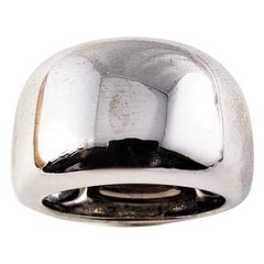 Vintage Cartier 18 Karat White Gold Wide Band Ring