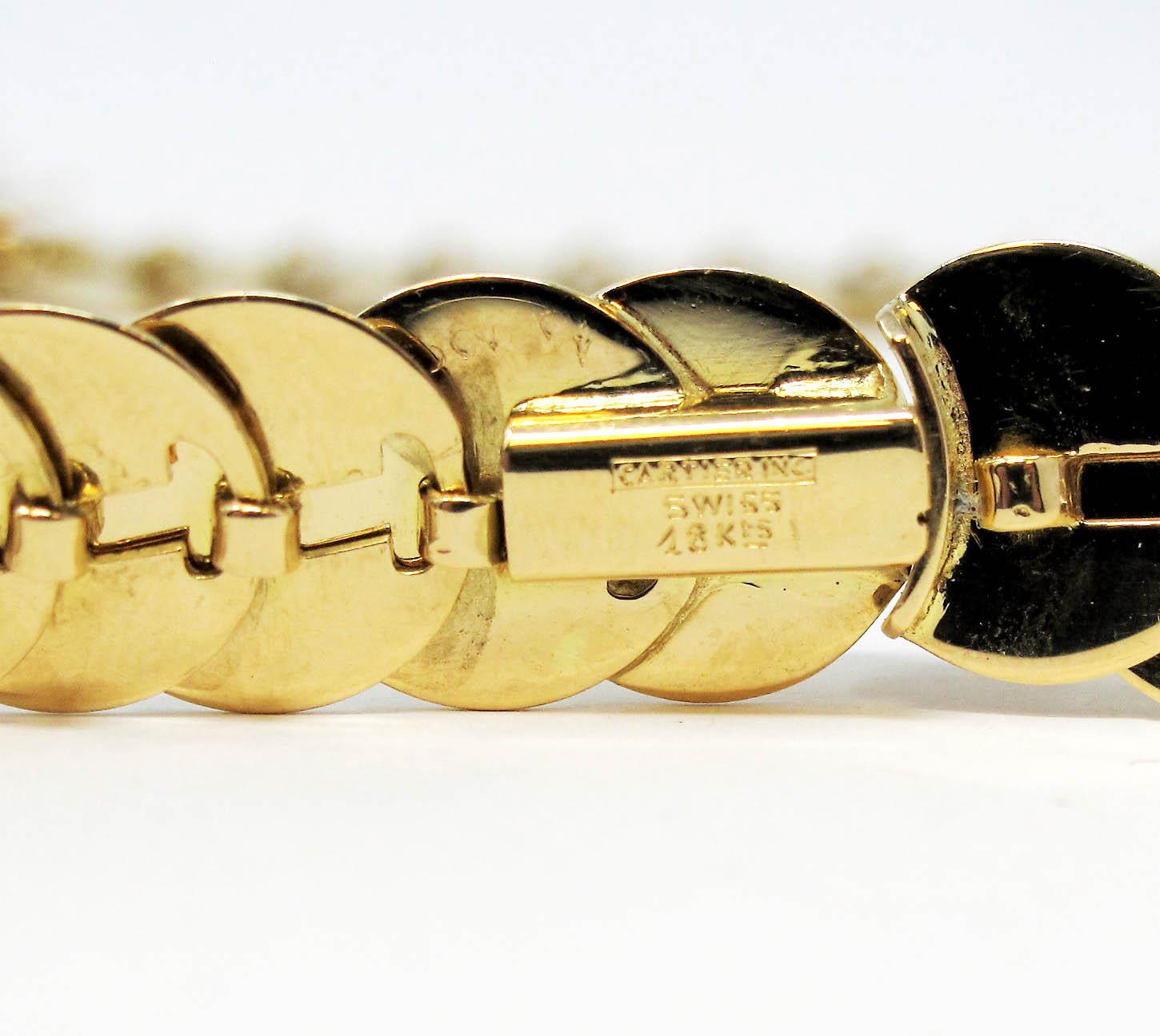 Rare Vintage Cartier 18 Karat Yellow Gold Disc Collar Necklace 16.75 Inches 1