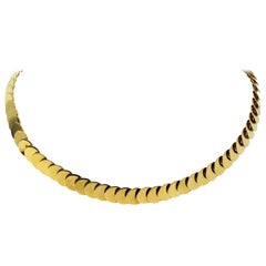 Vintage Cartier 18 Karat Yellow Gold Disc Collar Necklace