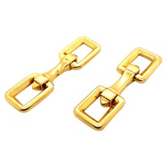 Vintage Cartier 18 Karat Yellow Gold Folding Cufflinks, circa 1960