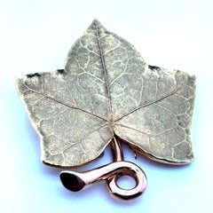 Vintage Cartier 18 Karat Yellow Gold Ivy Leaf Brooch, Circa 1990