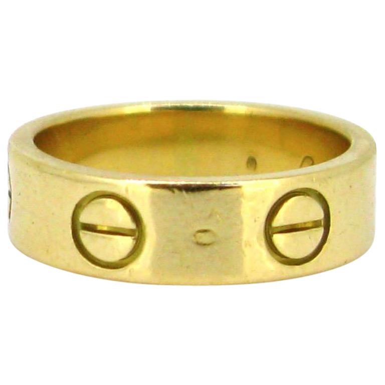 Vintage Cartier 18 Karat Yellow Gold Love Ring