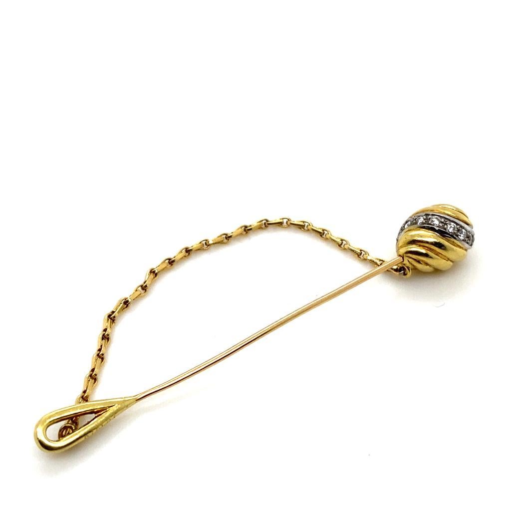 Round Cut Vintage Cartier 18 Karat Yellow Gold Tie Pin, Circa 1960 For Sale