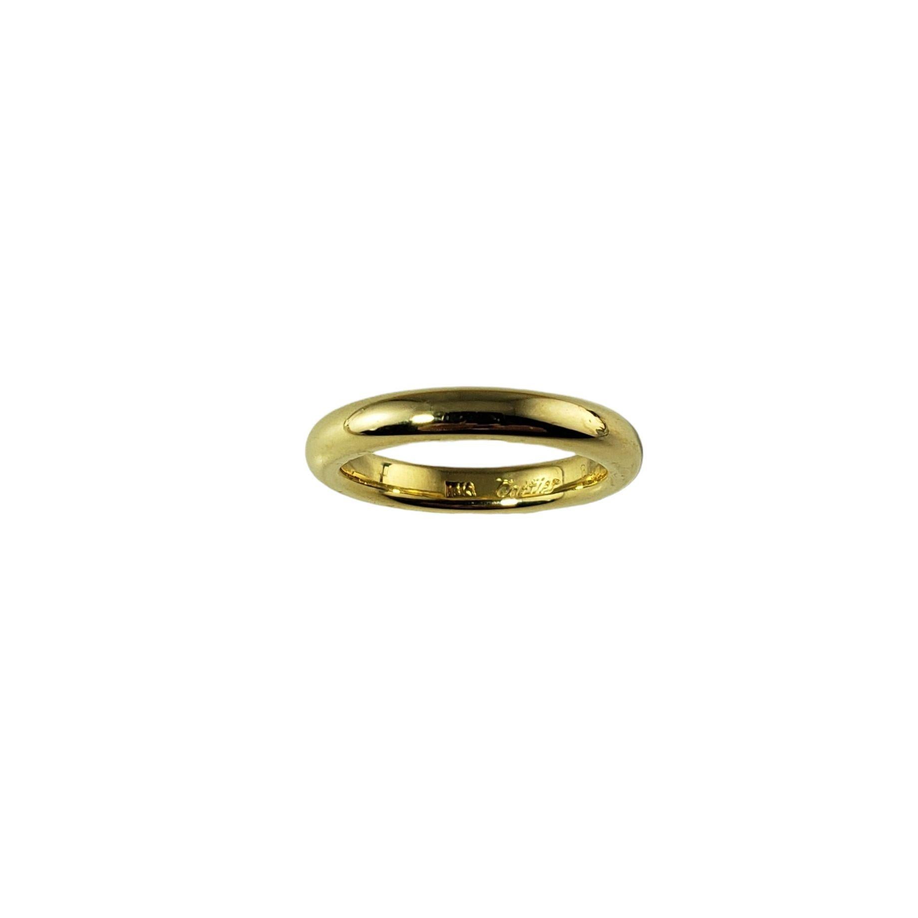 Vintage Cartier 18 Karat Yellow Gold Wedding Band Size 4.5-

This elegant wedding band by Cartier is crafted in meticulously detailed 18K yellow gold.  Width: 3 mm.

Ring Size:  4.5 
        
Weight:  4.9 gr./  3.1 dwt.

Hallmark: 18K Cartier
