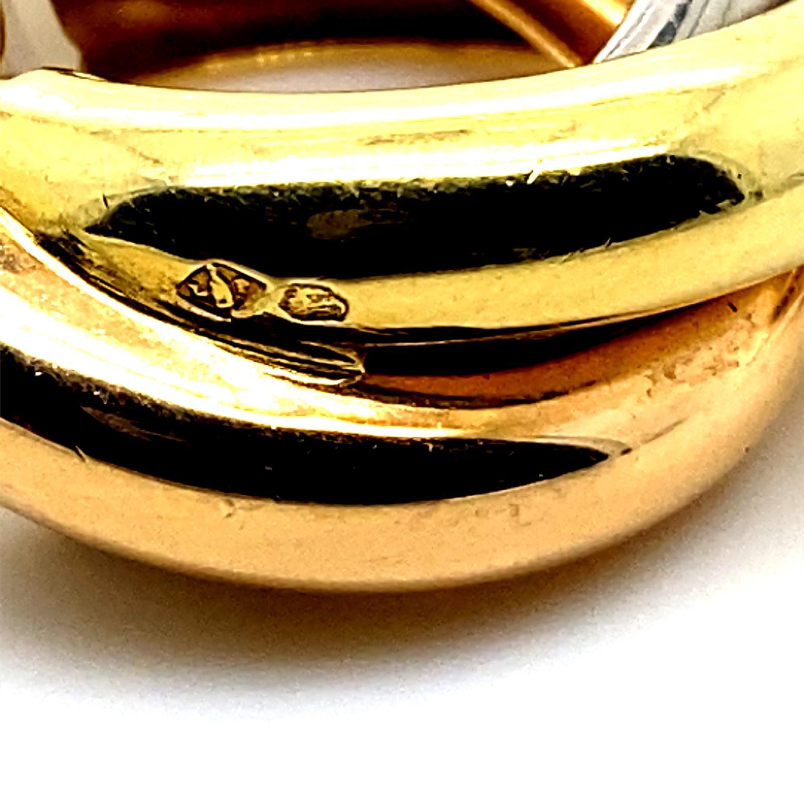 Vintage Cartier 18 Karat Gelb Weiß Rose Gold Trinity Hoop Ohrringe 3