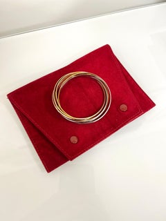 Vintage Cartier 18 Kt. Three-Tone Gold Trinity Rolling 7 Bangle Bracelet