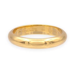 Vintage Cartier 1895 Men's 18K Yellow Classic Wedding Band Ring 4mm Size 60 US9