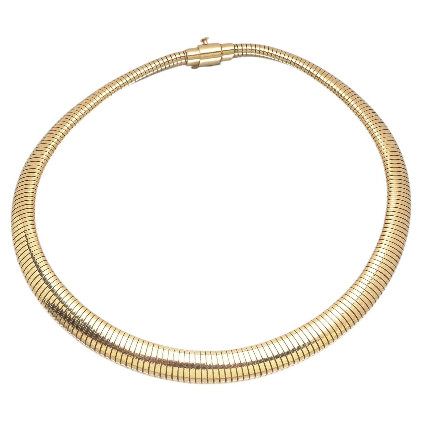 Vintage Cartier 18ct Gold Gas-Pipe Collar Necklace, 1970s